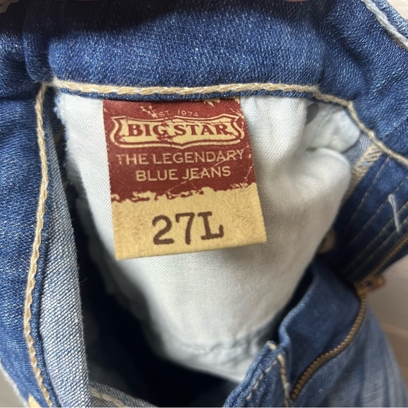 Big Star Rikki Jeans Womens 27 Blue Low Rise‎ Flap Pockets Embroidered Stretch - Picture 8 of 12